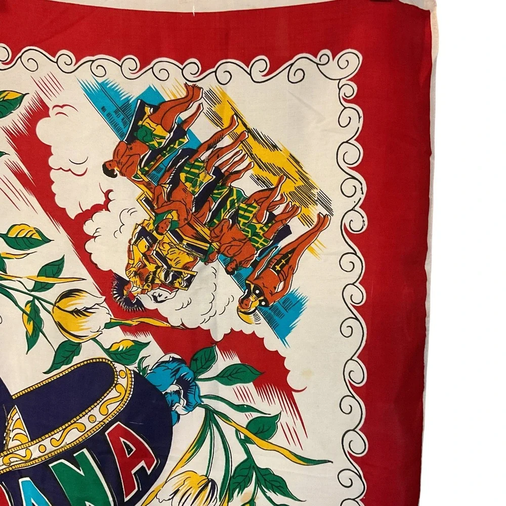 Tijuana Mexico Souvenir Red‎ Floral Sombrero Travel Print Square Scarf One Size